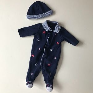 Nordstrom onesie w/ matching hat NB